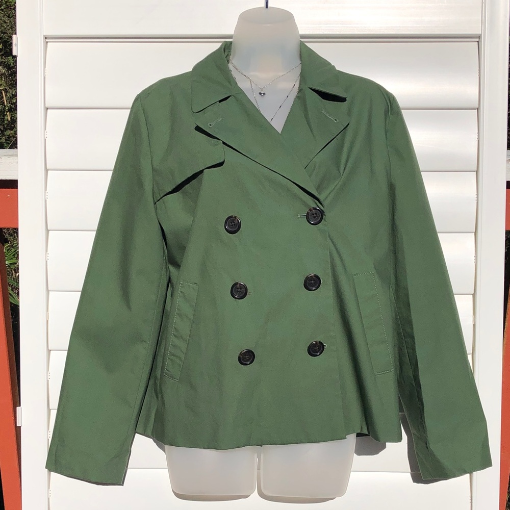 J. Crew Olive Green Double-Breasted Pea Coat